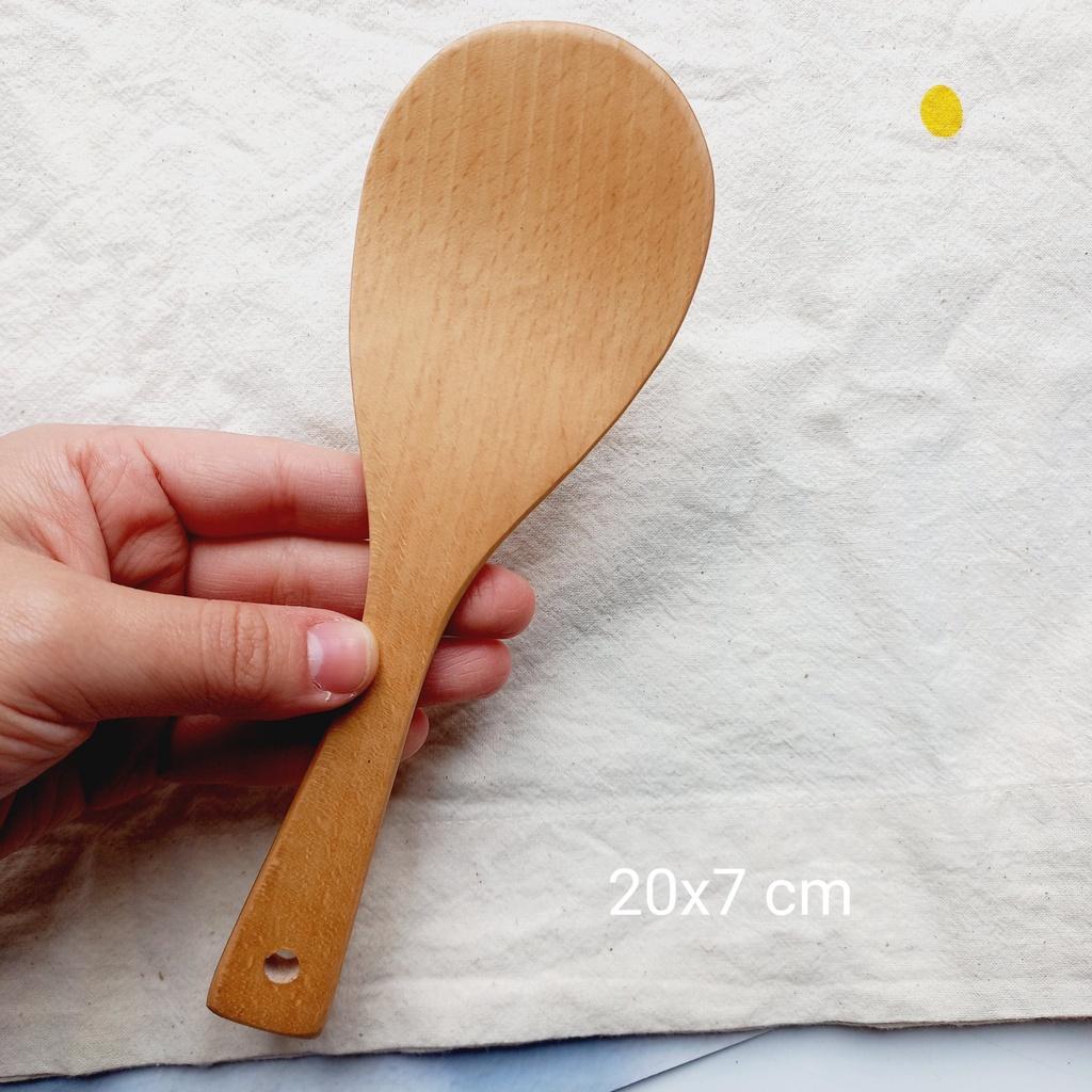Muôi Sạn Xào Gỗ Beech Tự Nhiên Cao Cấp, Muôi Sạn Gỗ Decor Chụp Ảnh Trang Trí Của Craft Closet