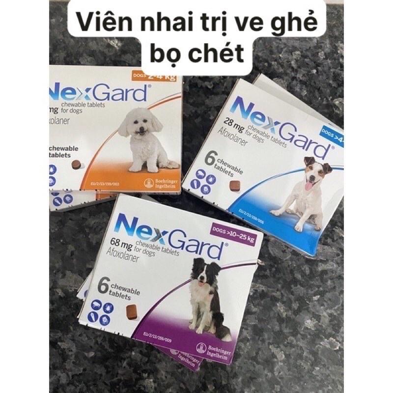 1 viên nhai NEXGARD phòng và tri ve rận mò bao lông trên chó