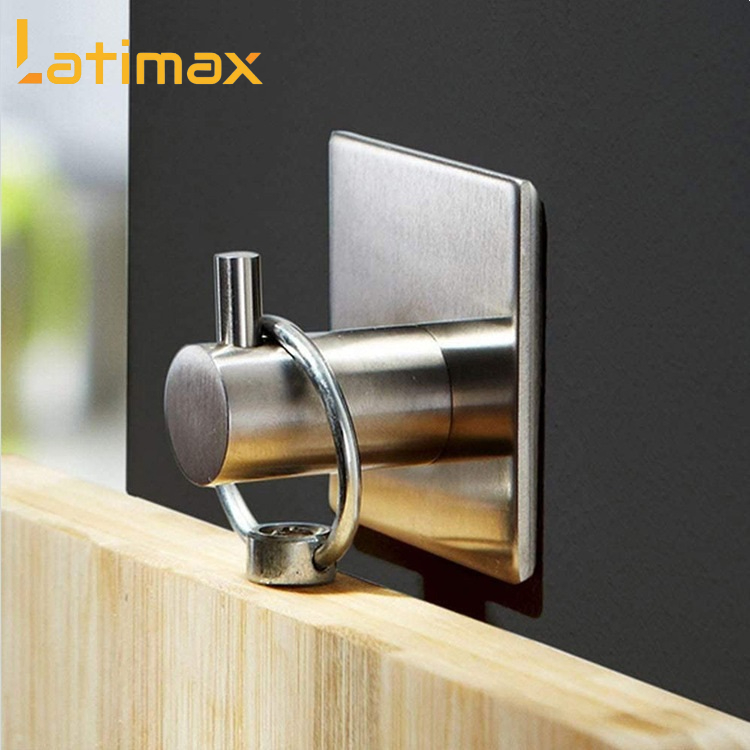 Móc dán tường treo đồ Inox 304 Latimax MD02 trụ vuông - Tặng kèm lọ keo dán chuyên dụng siêu chắc