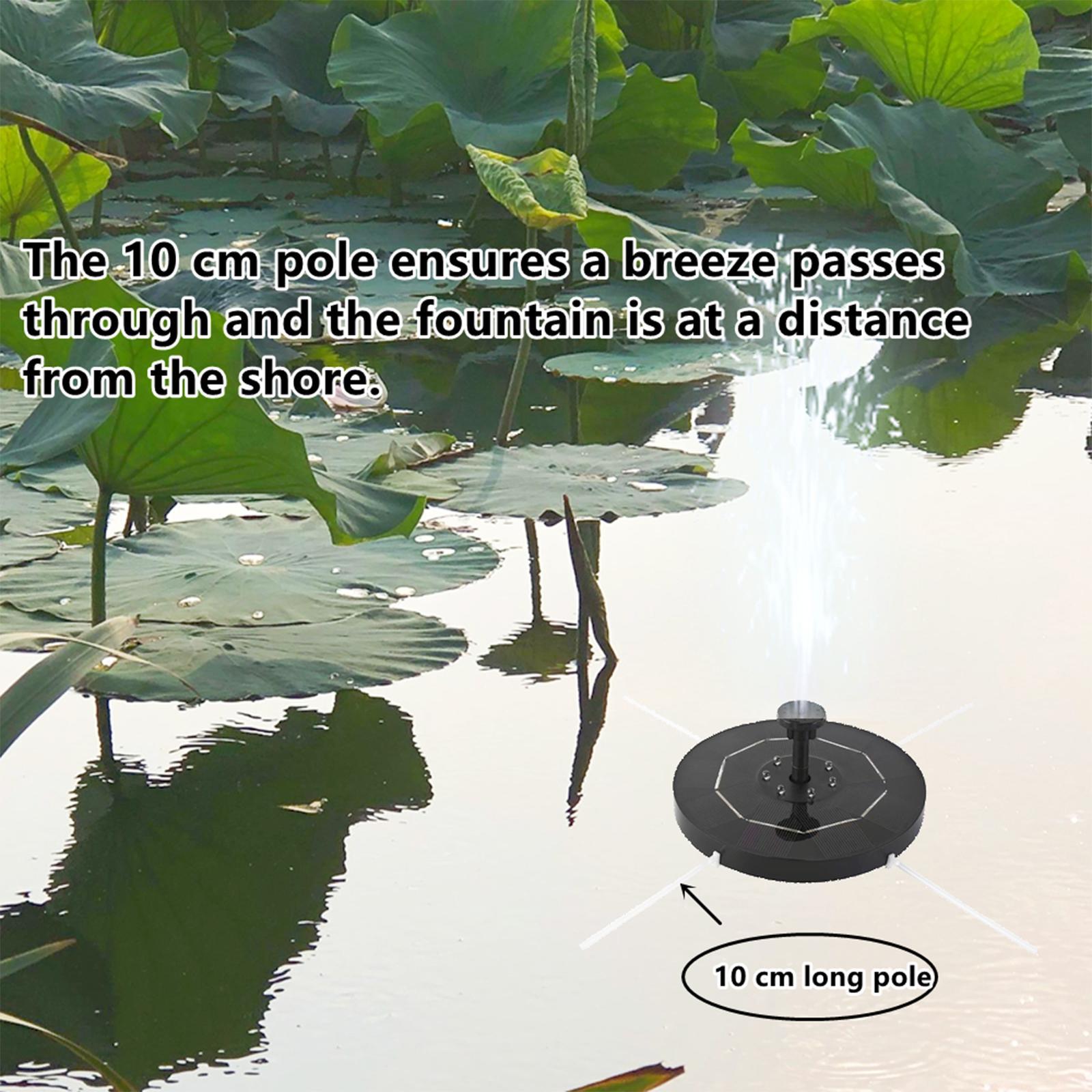Solar Fountain Floating with 6 Nozzles 3.5W for Small Pond Aquarium Garden
