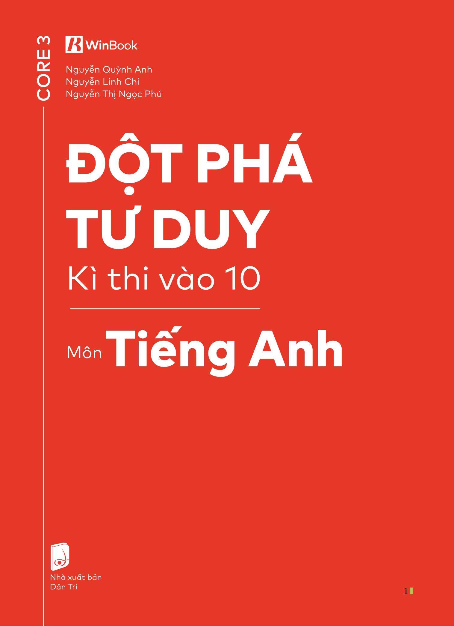 Sách - Sách Đột Phá Tư Duy Kì Thi Vào 10- Môn Tiếng Anh/ Ngữ Văn/Toán