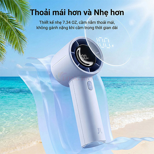Quạt mini tích điện cầm tay Jisulife Handheld Fan Life10 S 5000mAh - Hàng chính hãng