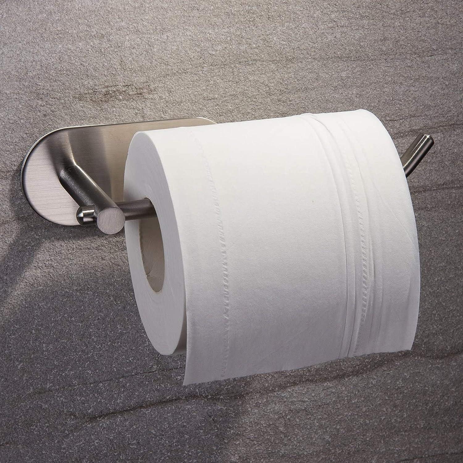 Người giữ giấy vệ sinh -Bản thân chất kết dính Nhà vệ sinh Giá đỡ cho phòng tắm Stick trên tường bằng thép không gỉ được chải