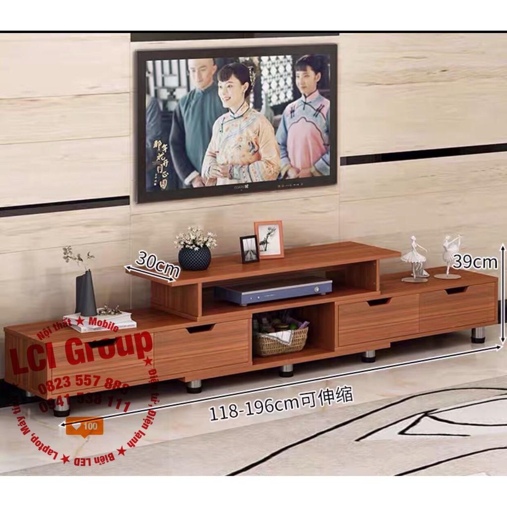 Tủ tivi, tủ kệ Tivi A1966 vàng (120-190)*30*36cm gỗ MDF 12mm chống thấm