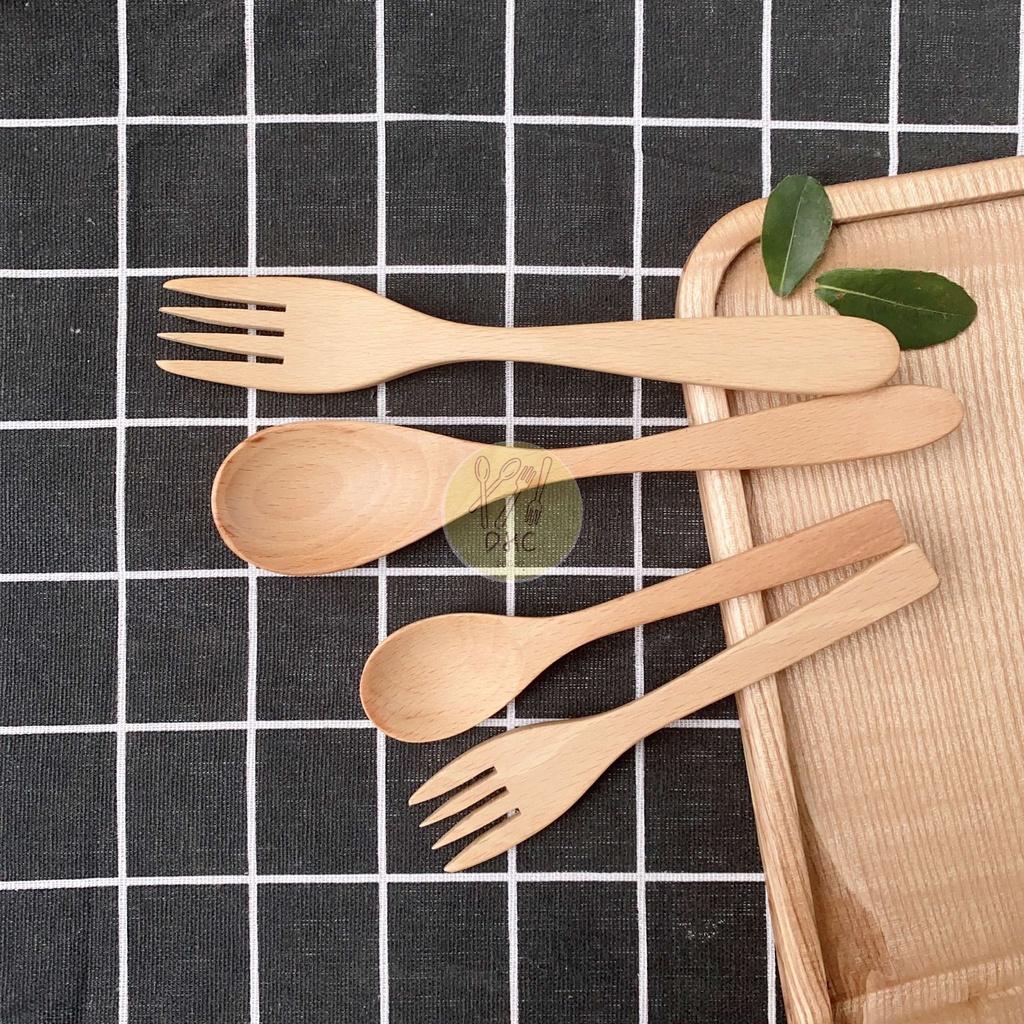 Thìa , Muỗng, Nĩa, Dĩa gỗ Beech thủ công đẹp mắt, đa dang kích thước