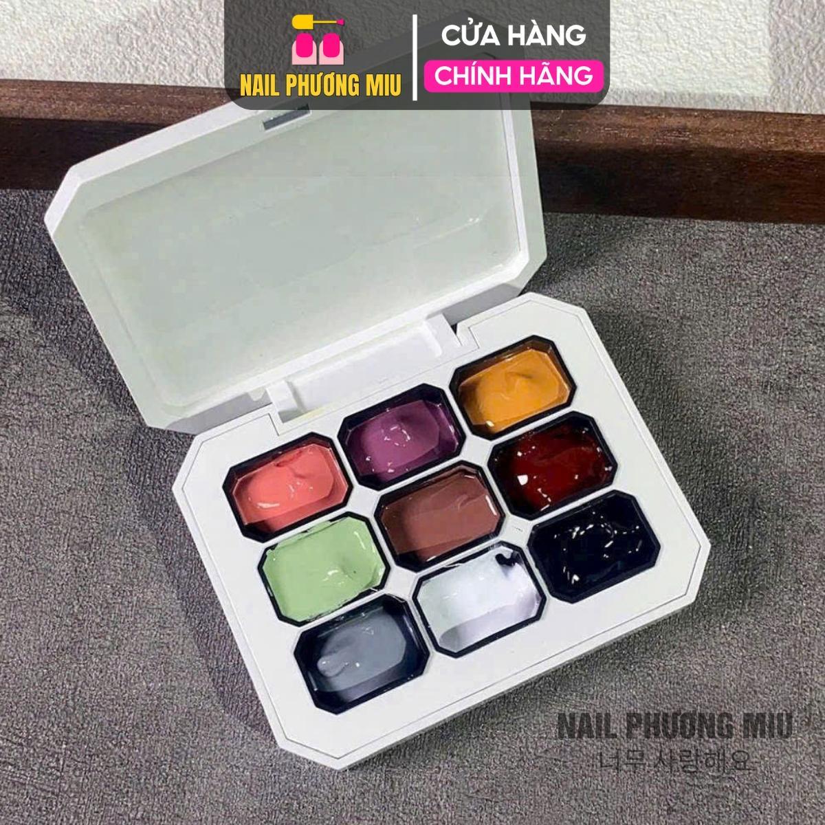 Set Gel Dặm HUAXI 9 Màu Omber Tự Nhiên Trẻ Trung Chất Siêu Mịn Mướt Không Cần Pha Bột Làm Nail Trang Trí Móng Tiện Lợi