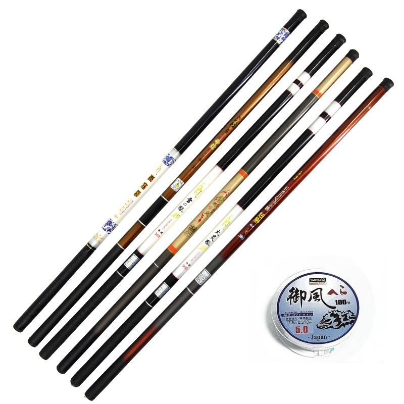 Cần câu tay - Cần câu cá 3m6 cho người mới tập câu - Màu ngẫu nhiên - Tặng kèm cước simano DCH08