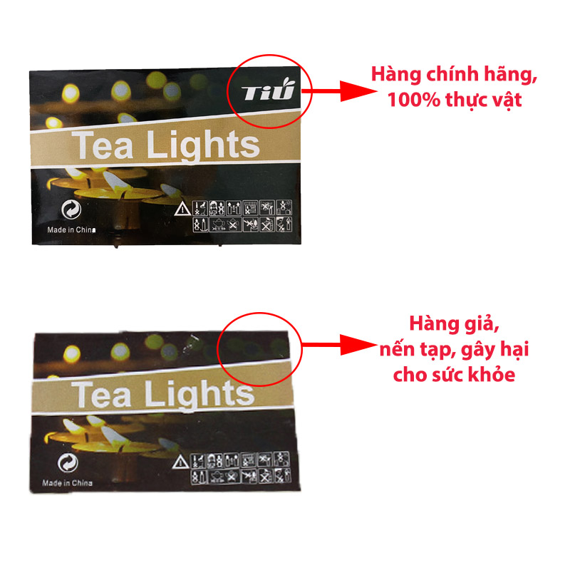 Nến bơ, sáp bơ thực vật an toàn cho sức khỏe không mùi, không khói TeaLight - 1 hộp 100 viên nhiều màu