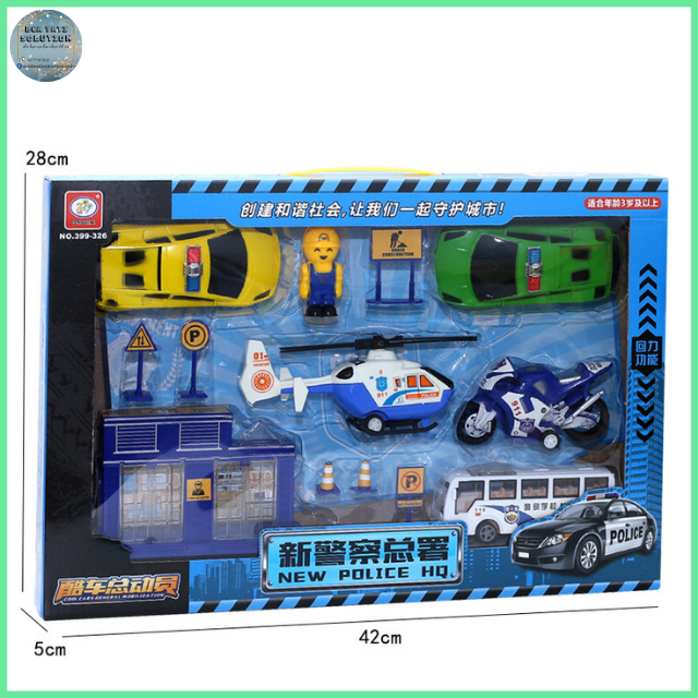 Xe đồ chơi bộ 5 món mô hình các loại xe, máy bay, giao thông hiện đại, giúp phát triển nhận thức cho bé tặng kèm xe lắp ráp mini