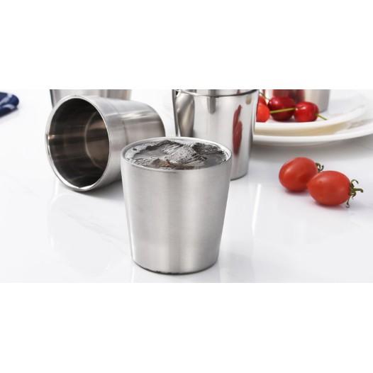 Bộ 3 Ly inox cách nhiệt 304 cao cấp bóng gọn 175ml hoặc 300ml chống nóng tay thích hợp cho người già trẻ em