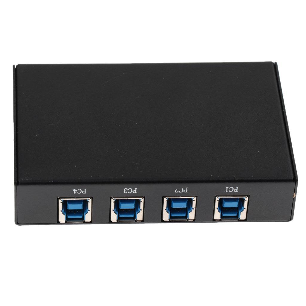 USB 3.0 Sharing Manual Switch KVM Adapter Box 4Ports Hub for Printer