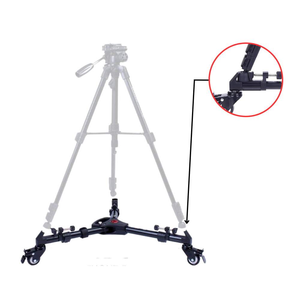 Tripod dolly / Chân quay Yunteng 900 tích hợp bánh xe, phụ kiện dùng để đỡ Tripod dễ dàng di chuyển - Hàng chính hãng