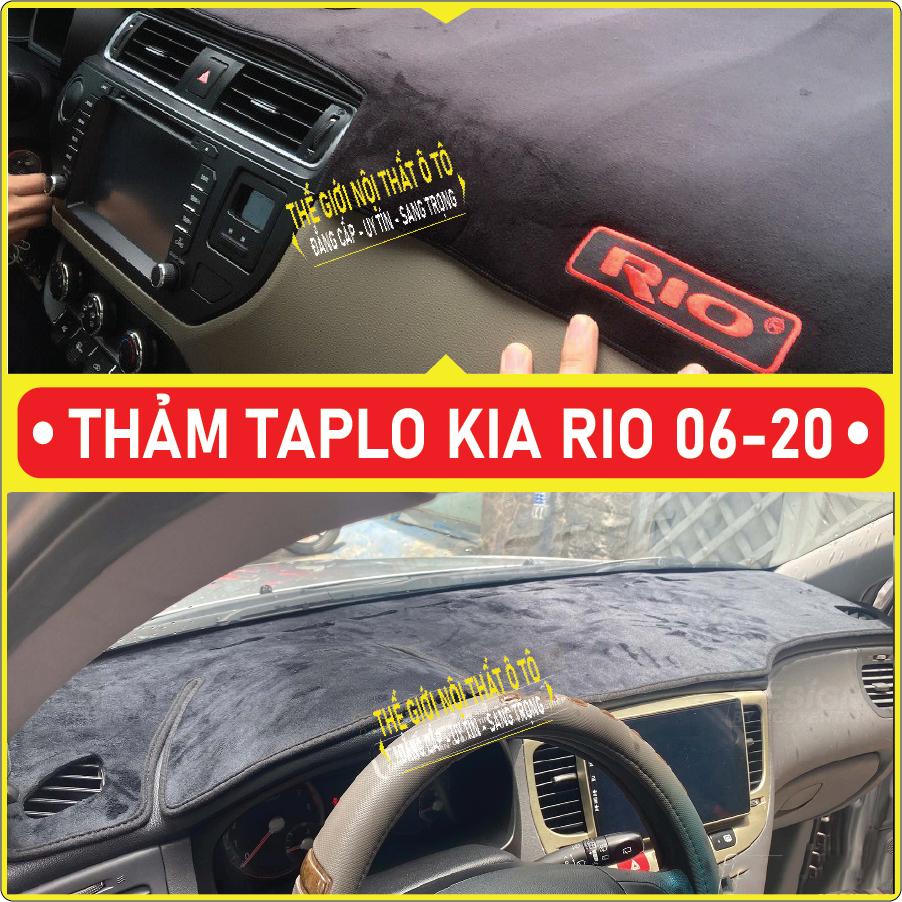 Thảm taplo kia rio đời 2007 đến 2023 chống nắng da vân gỗ,da cacbon cao cấp chuẩn form mới nhất