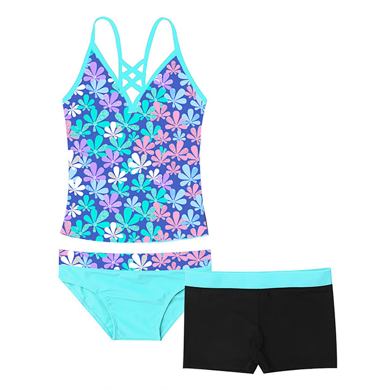 Trẻ Em Bé Gái Nữ, Có Trang Phục Tankini In Hoa Nữ, Có Bộ Đồ Tắm Bộ Áo Với Đáy Quần Short