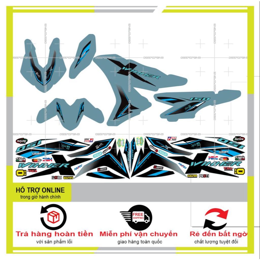 TEM RỜI WINNER X DÁN XE XÁM XI MĂNG - BI DECAL