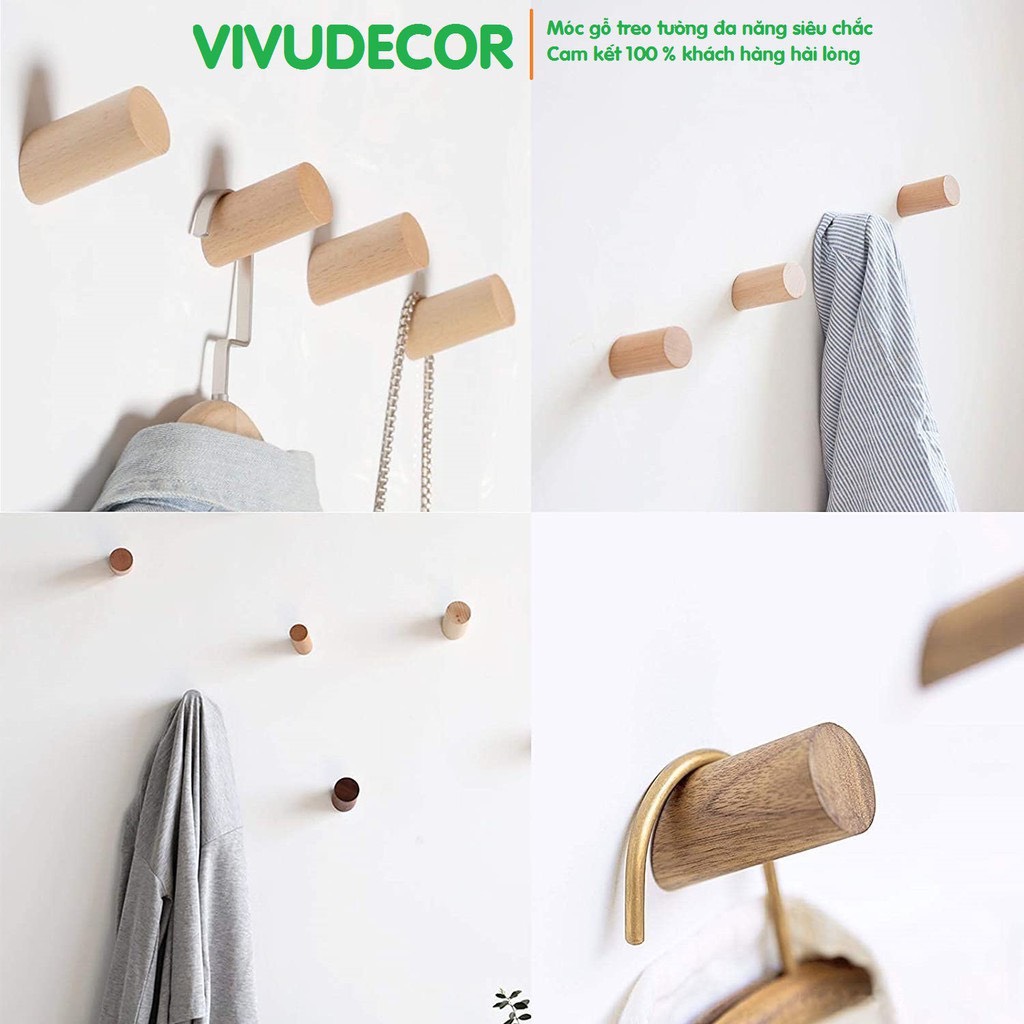 Móc Treo Tường Vivudecor Đa Năng Siêu Chịu Lực, Móc Treo Quần Áo Trong Nhà Tắm, Nhà Bếp, Cánh Cửa