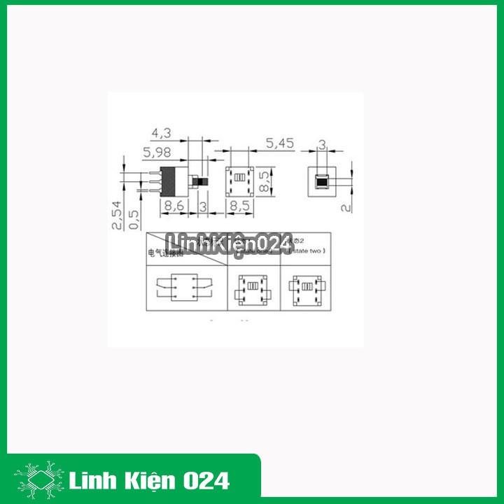 Bộ 20 Nút Nhấn 6 Chân Không Giữ Trạng Thái Kích Thước 8.5x8.5MM