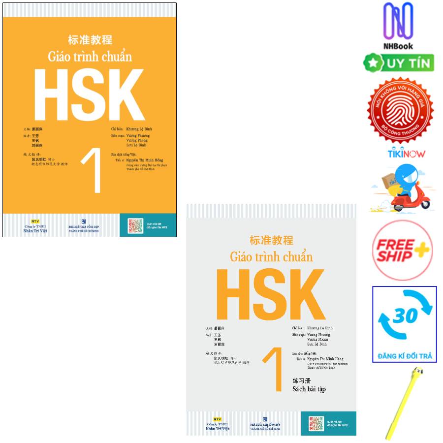 Combo Giáo Trình Chuẩn HSK 1 - Bài Học (Kèm 1 MP3) và Giáo Trình Chuẩn HSK 1 - Bài Tập (Kèm 1 MP3) ( Tặng Kèm Viết )