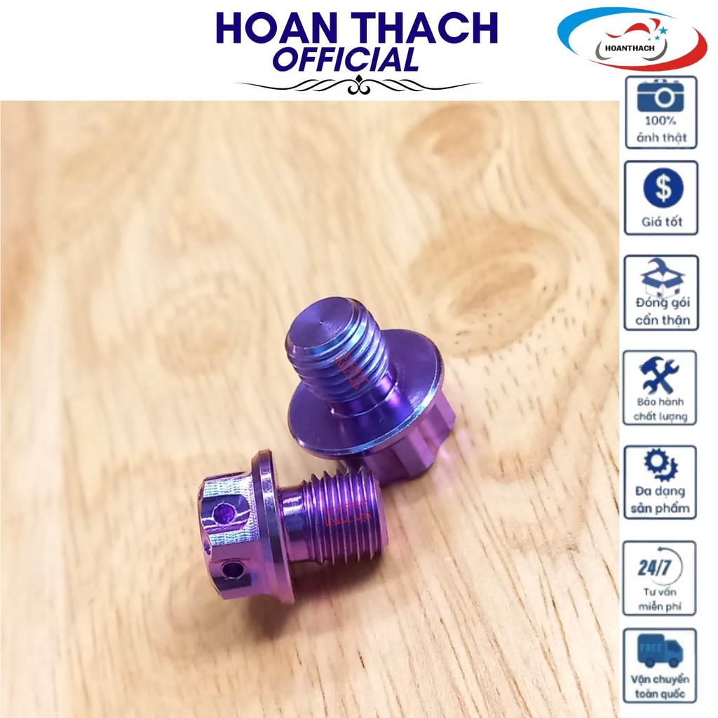 Ốc Chân Kính Gr5 Titan Ren Ngược 10L Màu Tím Dùng cho nhiều dòng xe , SP010313 (giá 1 con)