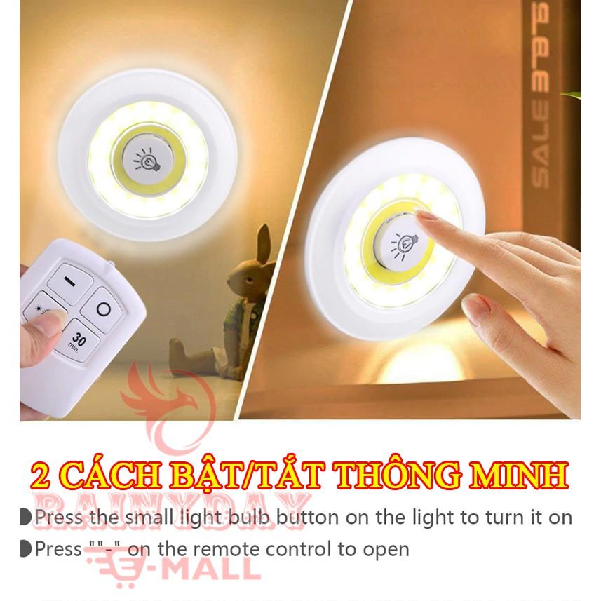 Đèn led dán tường thông minh, tủ bếp quần áo có điều khiển từ xa chiếu sáng không dây dùng pin