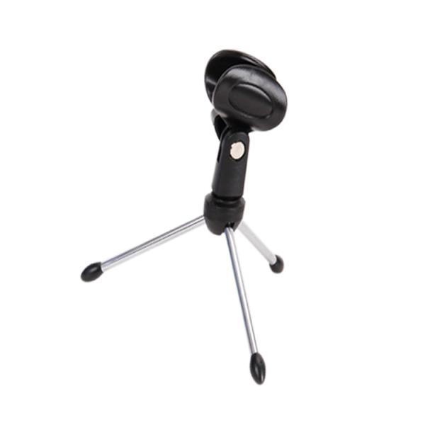 Adjustable Folding Tripod Stand Holder Desktop Table Clip for Microphone Mic