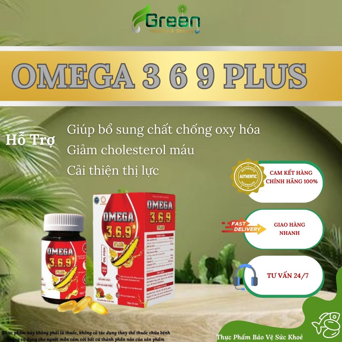 [TPBVSK] Viên Uống Dầu Cá OMEGA 3 6 9 Plus Bổ Mắt, Chống Oxy Hoá (Hộp 60 viên)