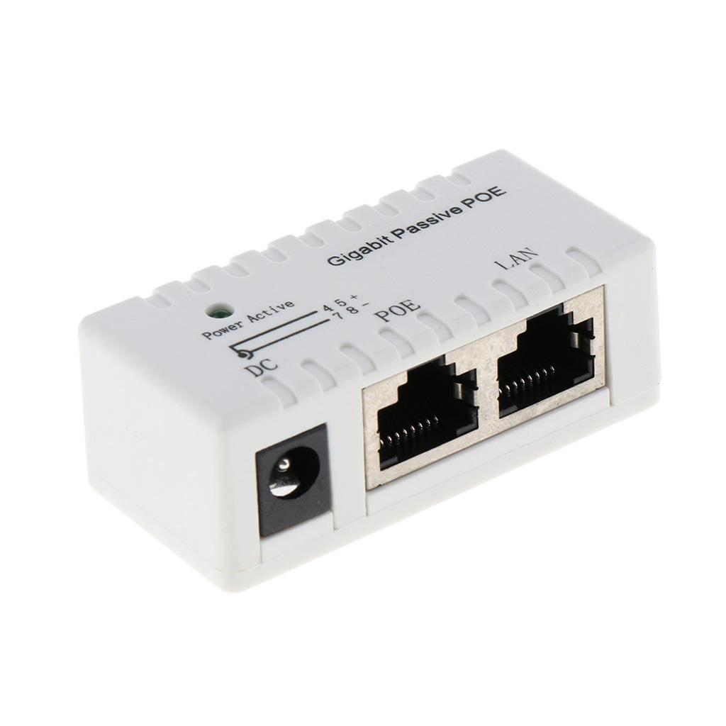 2x 12V-52V Gigabit PoE Injector Power Supply Ethernet Adapter 2.1mm x 5.5mm