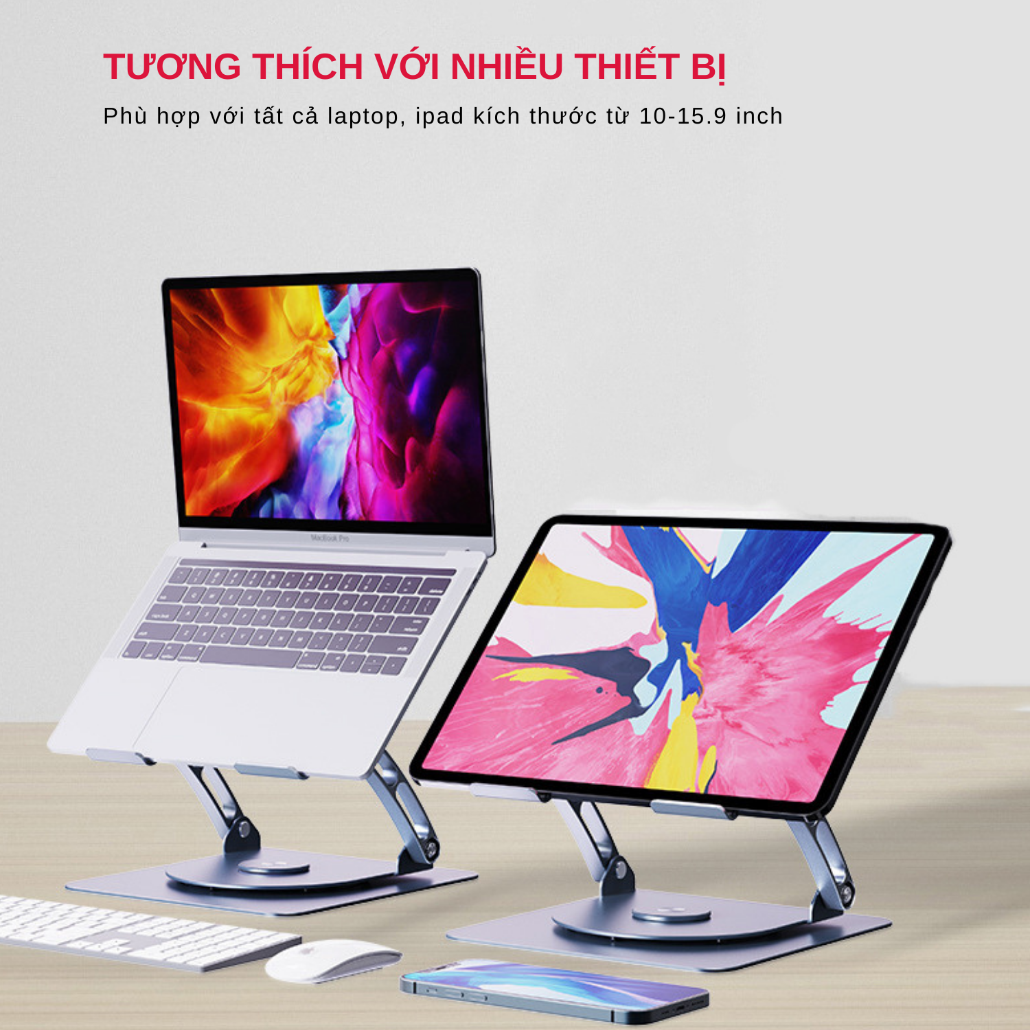 Giá Đỡ Máy Tính, Laptop Chất Liệu Hợp Kim Nhôm Cao Cấp Xoay 360 Độ. Hỗ Trợ Tản Nhiệt Chống Mỏi Cổ, Vai, Gáy Model FS088 V3.1. Hàng Chính Hãng Tamayoko