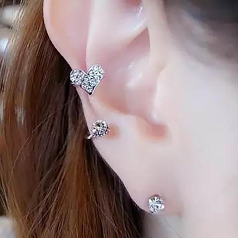 Khuyên đeo vành tai mặt hình ngôi sao/trái tim đẹp mắt