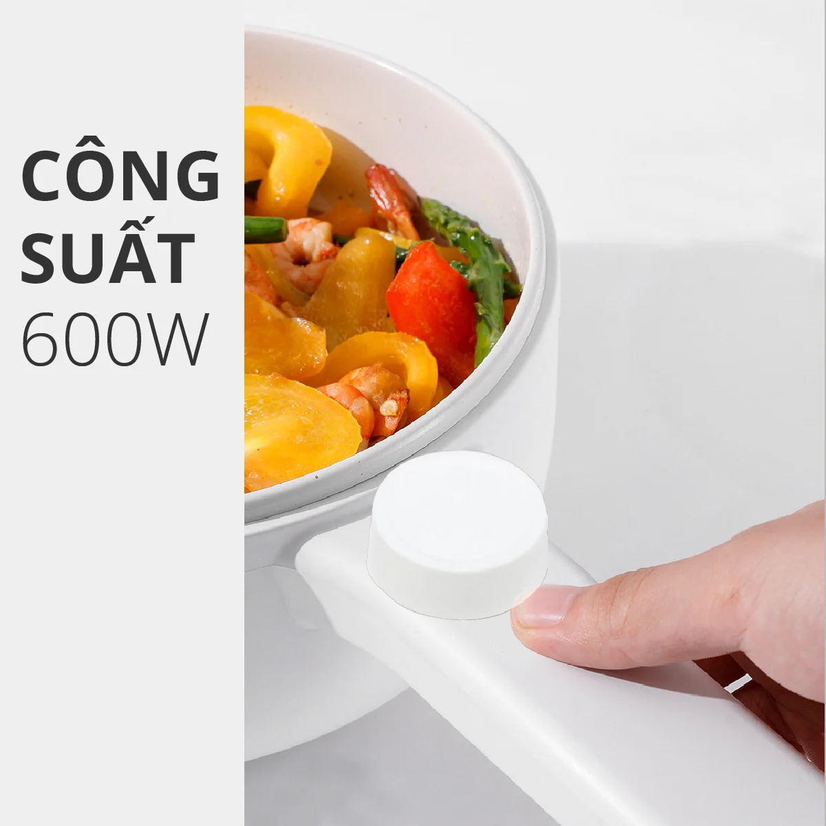 Nồi Nấu Đa Năng kèm xửng hấp Mishio MK271new 1,5L 600W- Hàng chính hãng
