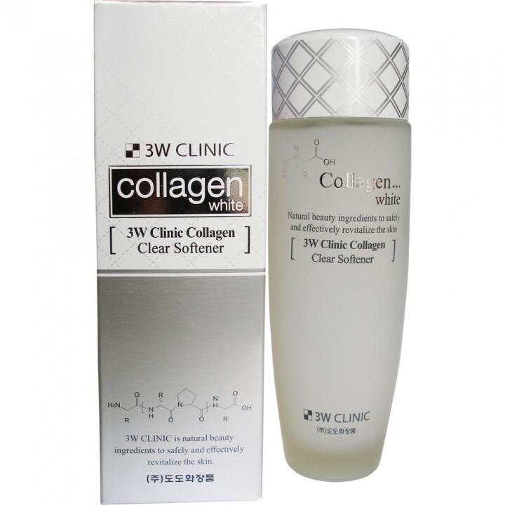 Combo Bộ 2 Sản Phẩm Dưỡng Trắng Da Tinh Chất Collagen 3W Clinic Hàn Quốc ( Kem Dưỡng Da + Nước Hoa Hồng )