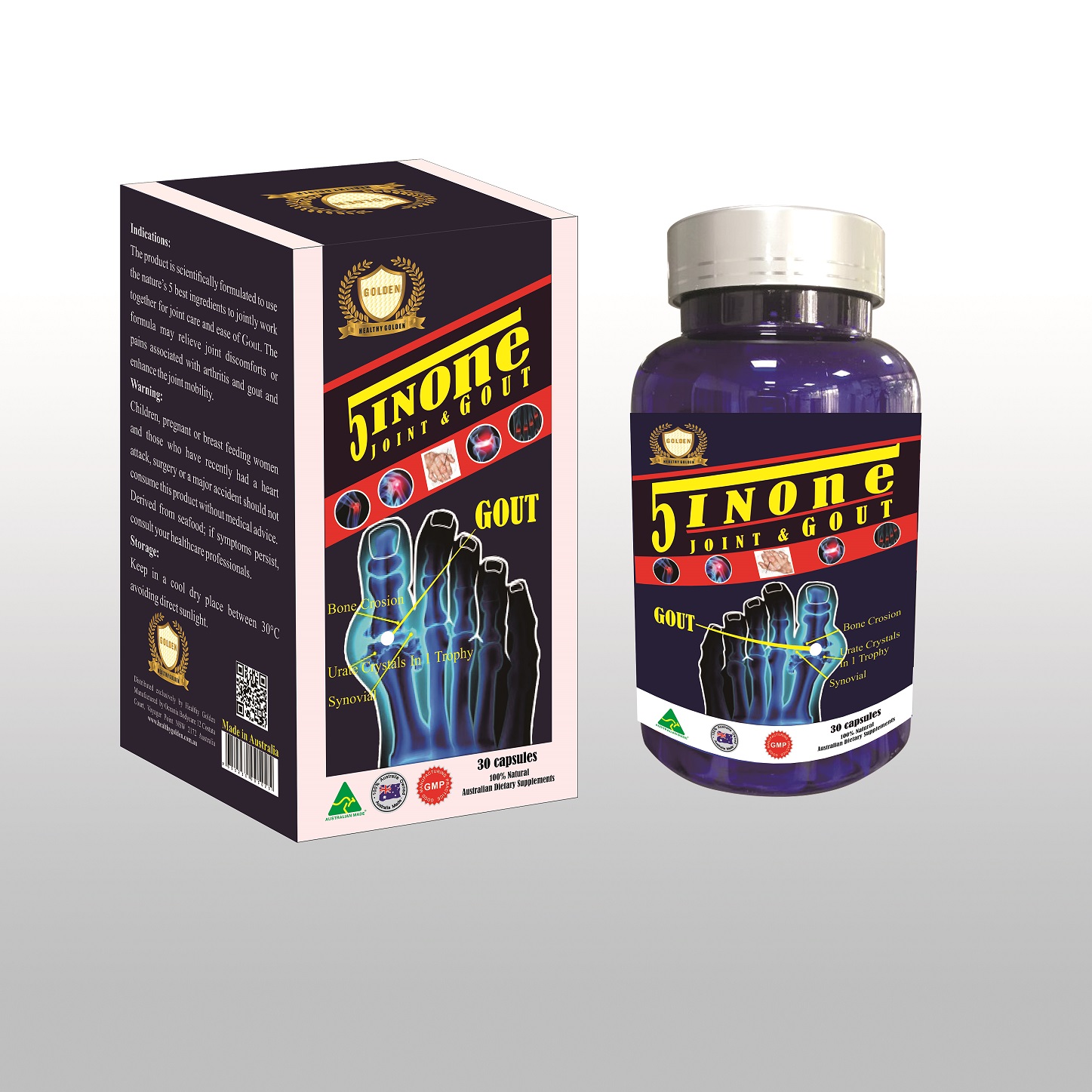 Viên uống hỗ trợ điều trị Gút và xương khớp Joint & Gout 5 in 1