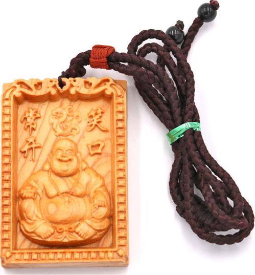 Vòng cổ mặt - gỗ hoàng đàn - khắc Phật Di lặc MG21