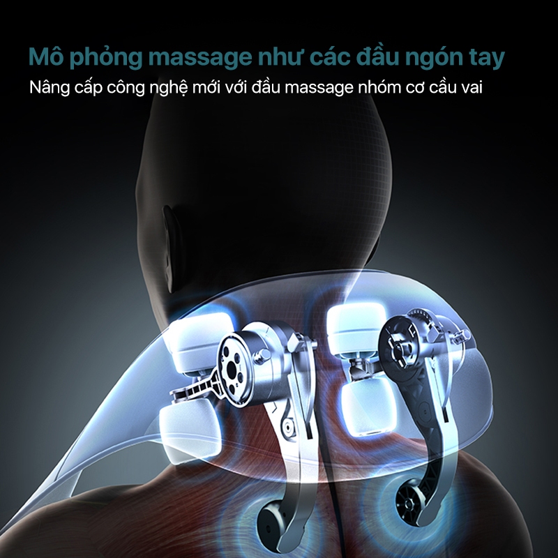 Máy Massage Cổ Vai Gáy PHILIPS PPM3522 - Mô Phỏng Massage Như Các Đầu Ngón Tay, 6 điểm tiếp xúc ôm sát vùng vai cổ - Hàng chính hãng