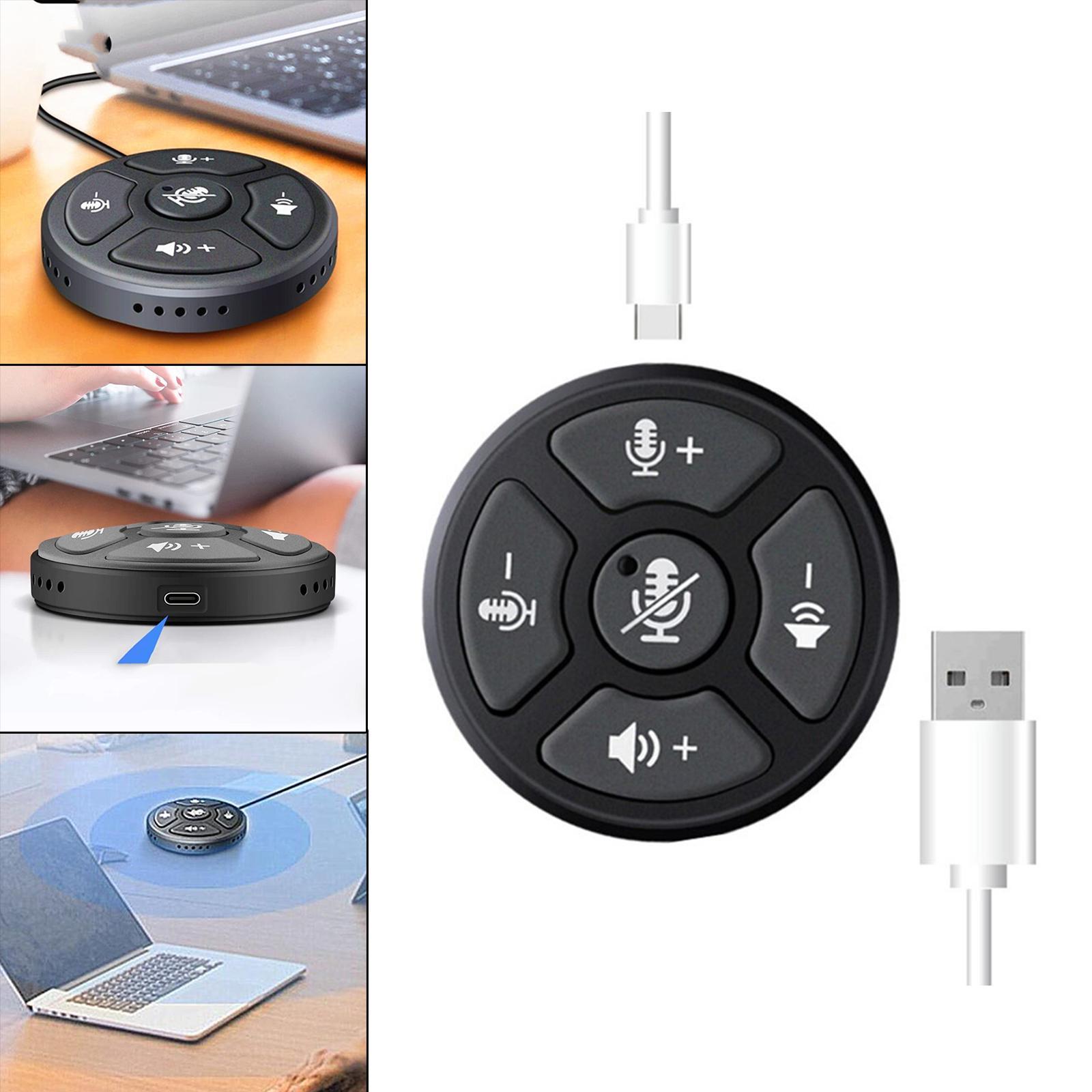 2x USB Conference Microphone w/Mute Button Plug &Play for Meeting Computer
