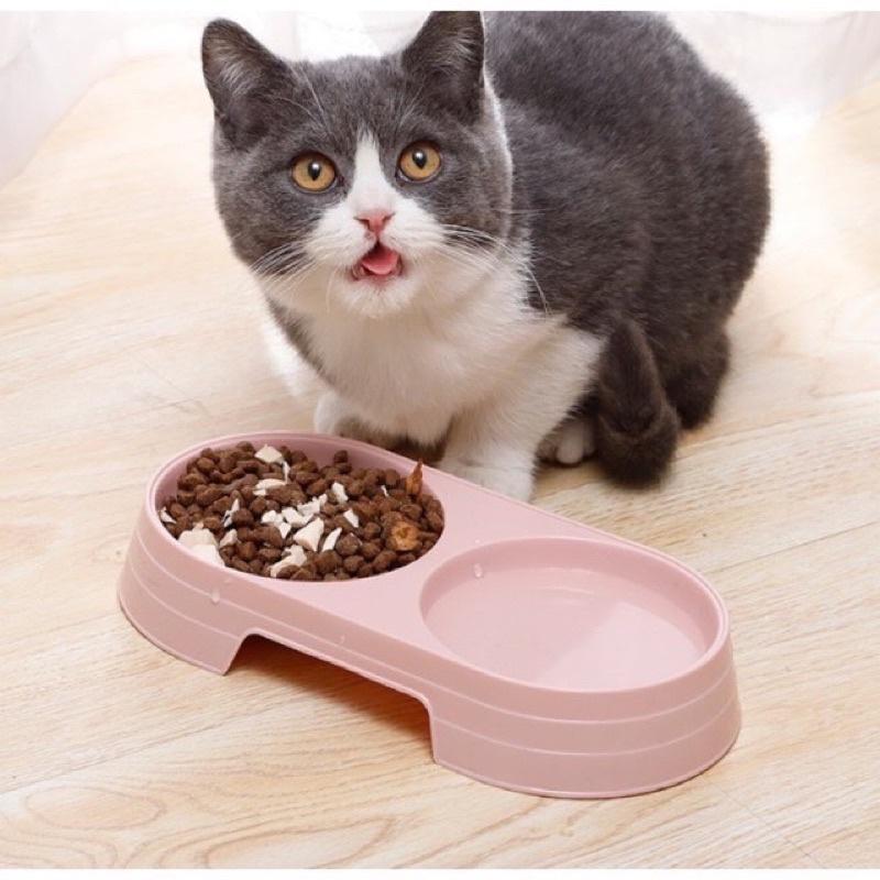 Bát Nhựa Đôi Ăn Uống Cho Chó Mèo