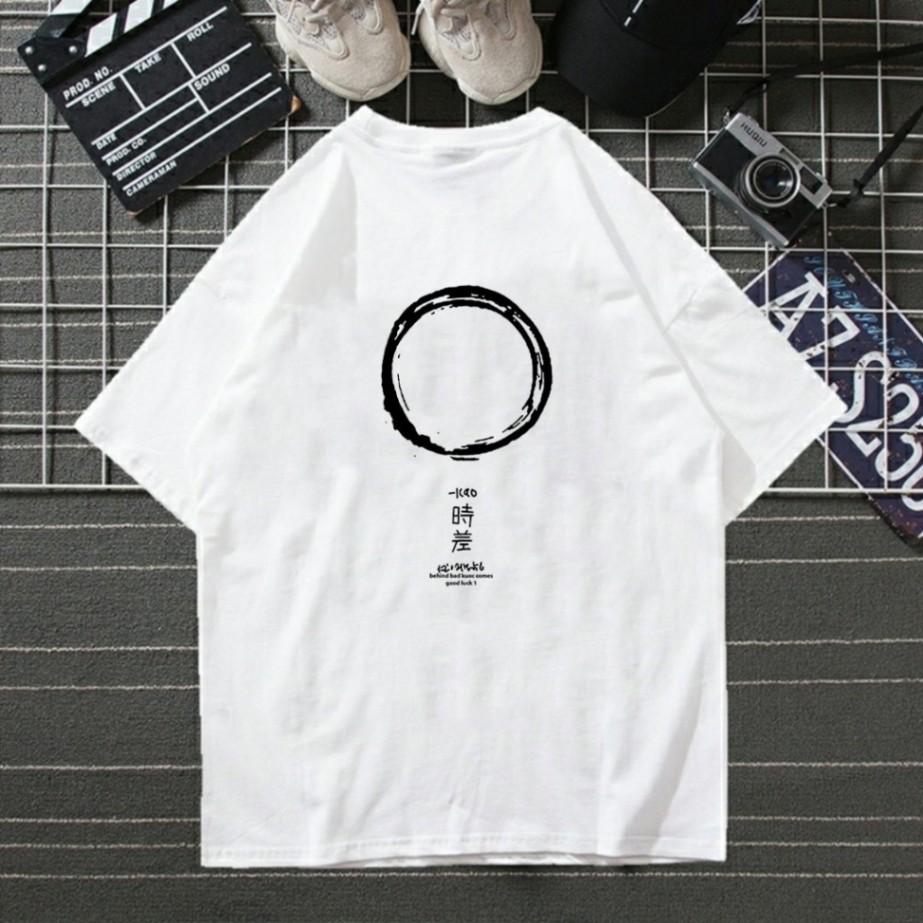 Áo Thun Tay Lỡ In Vòng Tròn Enso