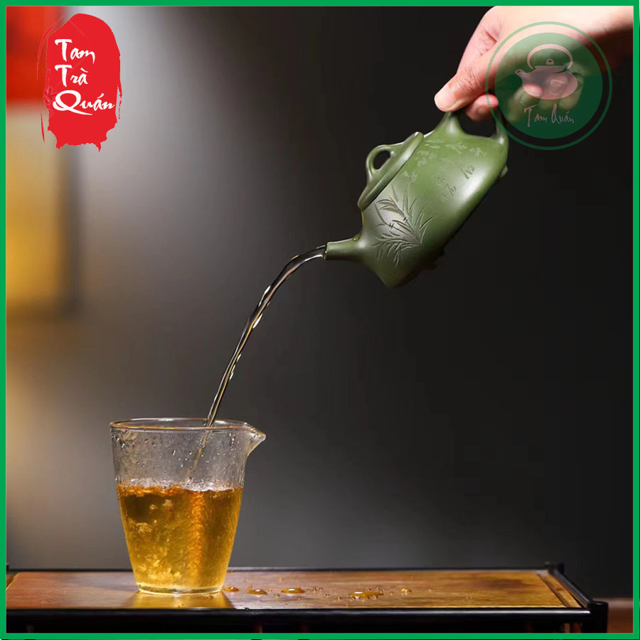 Ấm tử sa thạch biều lục nê Nghi Hưng 180ml