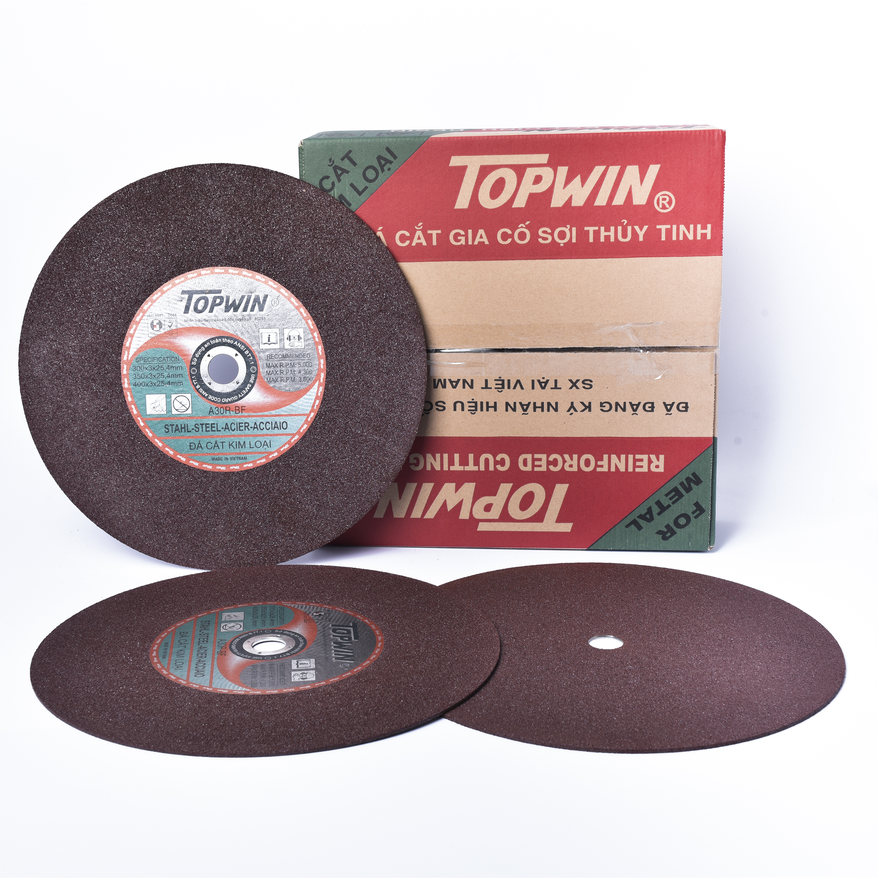 (1 Viên) Đá Cắt Sắt Topwin 350x3x25.4mm Cắt Sắc Bén, Bền Bỉ, Ít Hao Mòn Và Độ Chính Xác Hoàn Hảo | TOPWIN Official Store