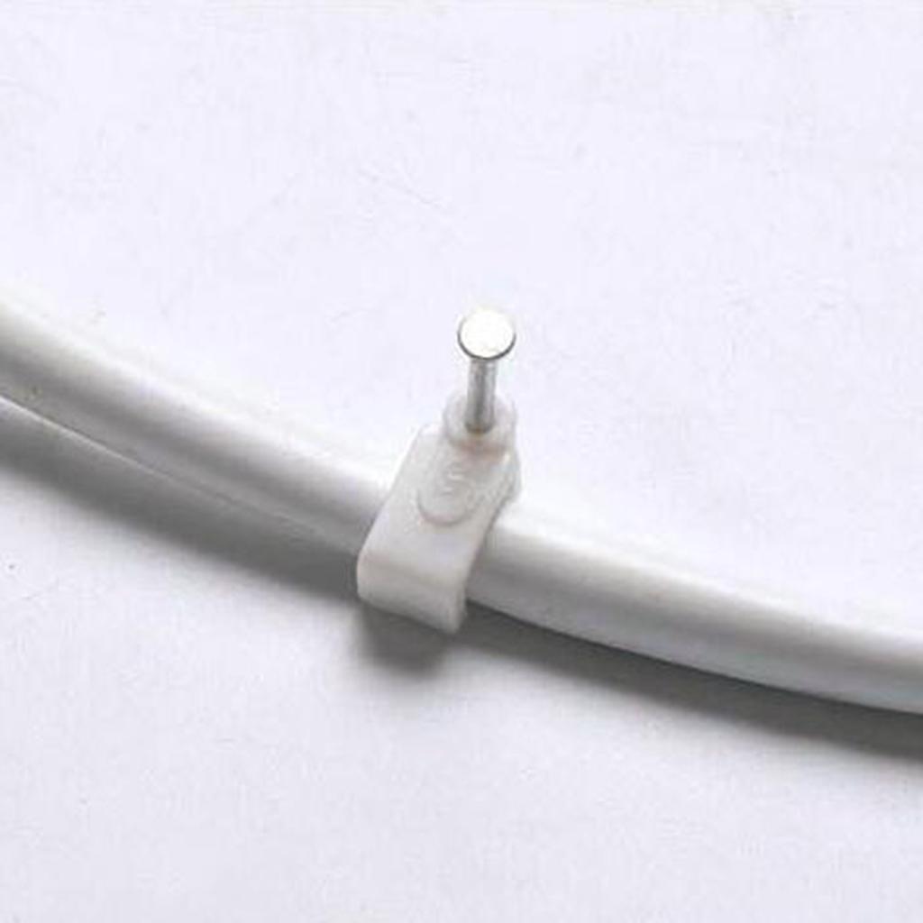 100pcs Plastic Electrical Wire Cable Clips High Carbon Steel Nail 4-25mm