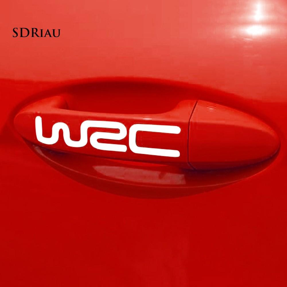 Set 4 miếng dán chữ WRC tự dính cho tay nắm cửa xe hơi