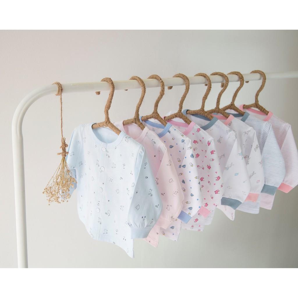 Áo Nút Giữa Tay Dài Bo mỏng-Miomio
