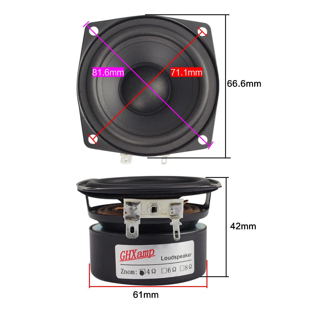 2,5 inch di động đầy đủ phạm vi loa hifi giảm xóc pape hình nón tự làm đơn vị giọng hát âm thanh hộp âm thanh 127Hz-20kHz Color: 8ohm
