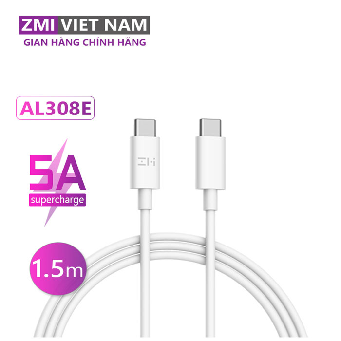 Cáp sạc ZMI AL308E Type-C to Type-C dài 1.5m - Hàng chính hãng