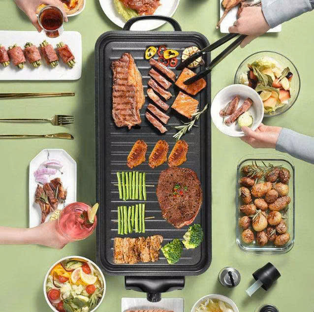 Bếp Nướng Điện Bbq Không Khói Hàn Quốc Mr-001 1600W Kèm Vỉ Nướng Và Khay Nướng