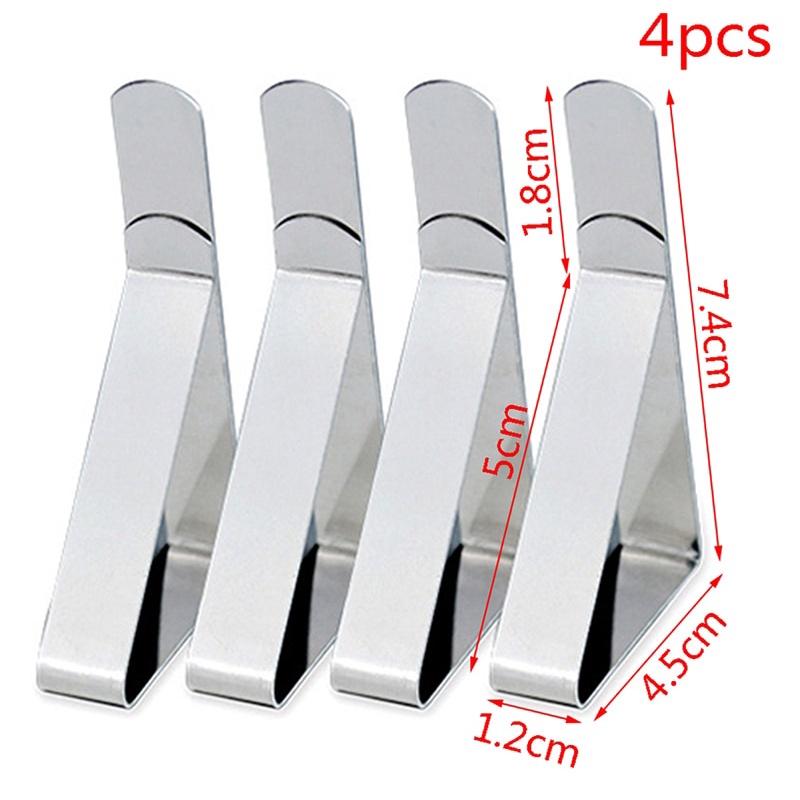 4Pcs Stainless Steel Tablecloth Tables Cover Clips Holder Cloth Clamps Outdoor Camping Party Table Cover Clip Home Supplies