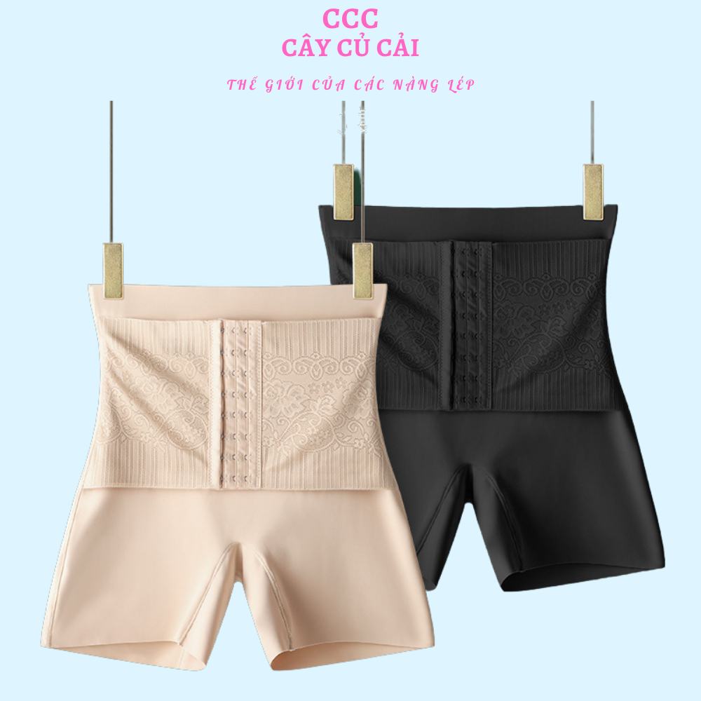 Quần gen bụng lưng cao, quần nịt bụng 3 nấc cài trước đúc su nguyên khối tạo eo thon cao cấp- CC154