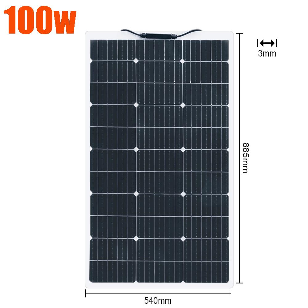 Bảng điều khiển năng lượng mặt trời 12 v linh hoạt 150w 120w 100w 80w hệ thống bảng quang điện cho ban công nhà xe thuyền sạc cắm trại không thấm nước Màu sắc: 160w DHL7-10Days