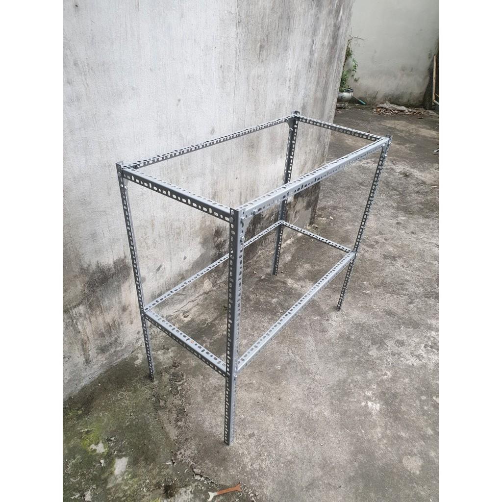 Kệ sắt V đa năng trồng cây trồng rau thông minh 2 tầng dùng cho khay nhựa trồng rau sạch 65x42cm, 68x43cm
