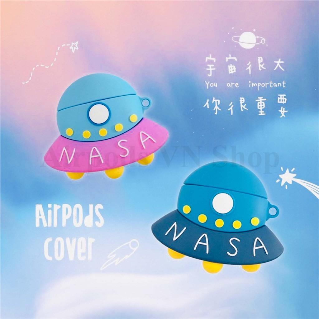 Bao Case Ốp dành cho Airpods 1 và 2 đĩa bay Nasa kute silicon 3D cao cấp